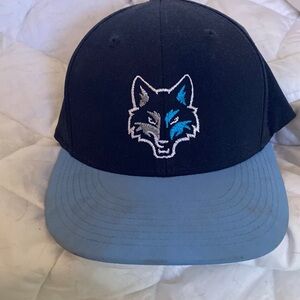 Adult Size Small Coyote Hat in Navy Blue and Sky Blue